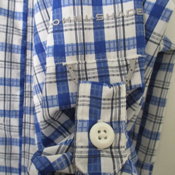 Columbia Mens L/S Blue & White Vented Back Quick Dry Active Casual Shirt NWOT- M - Picture 3 of 3